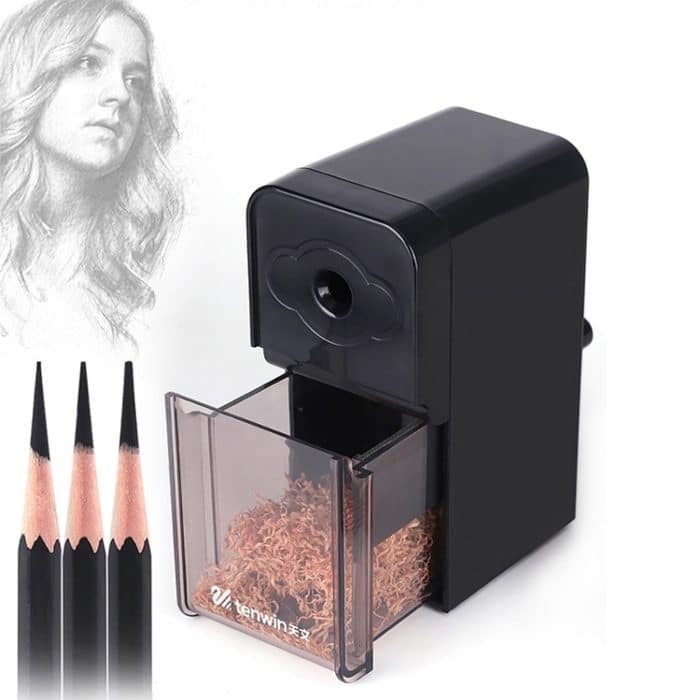 Handkurbel, mechanischer Kunststudenten-Bleistiftspitzer, Werkzeug, Büro, Schulbedarf – Bild 3