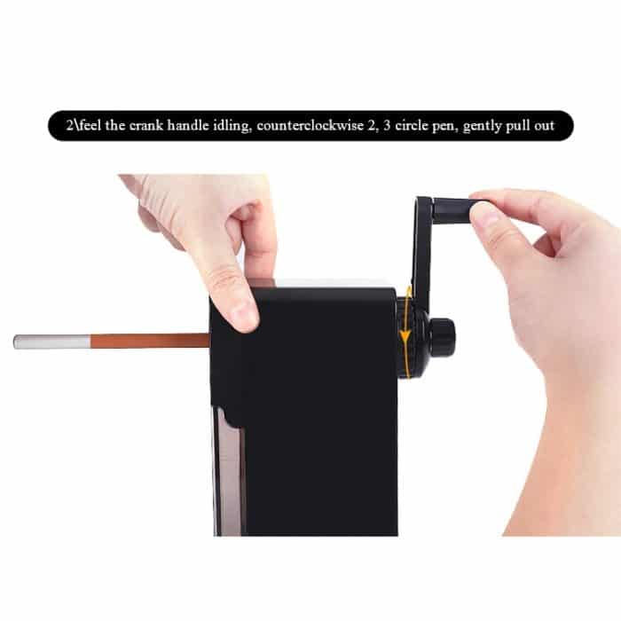 Handkurbel, mechanischer Kunststudenten-Bleistiftspitzer, Werkzeug, Büro, Schulbedarf – Bild 10