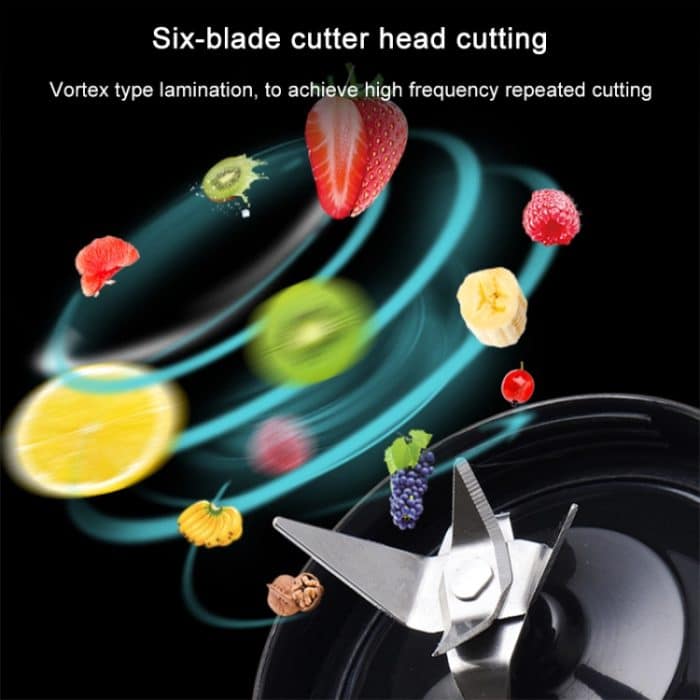 Multifunktionaler Entsafter, rotierender Extraktorbecher, tragbarer USB-Lade-Entsafter-Mixer mit 6 Klingen, Black, Pink, Blue – Bild 12