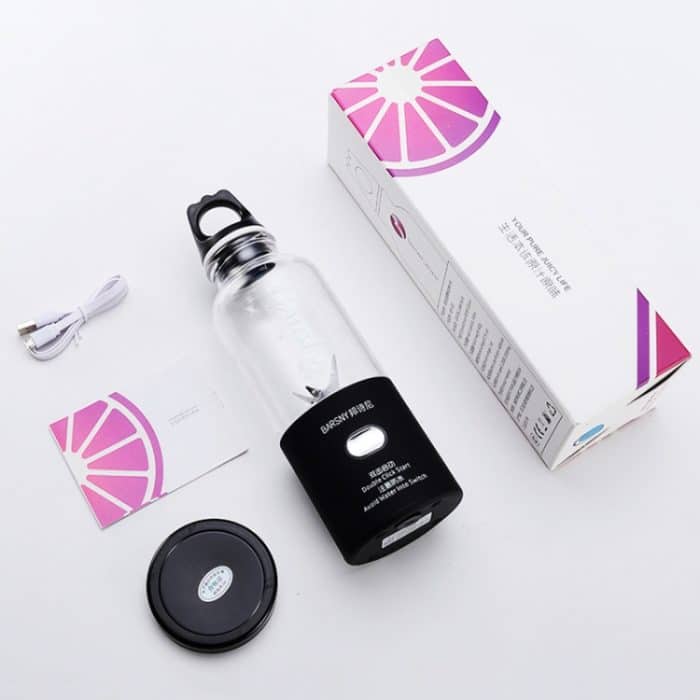 Multifunktionaler Entsafter, rotierender Extraktorbecher, tragbarer USB-Lade-Entsafter-Mixer mit 6 Klingen, Black, Pink, Blue – Bild 3