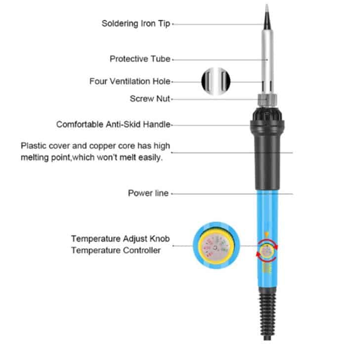 60-W-Bügeleisen-Set mit einstellbarer Temperatur und Multimeter, US Plug, EU Plug – Bild 2