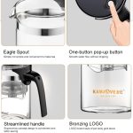 KAMJOVE Elegante Tassen-Bubble-Teekanne, Büro-Blumen-Teekanne, hitzebeständiges Glas-Teeset, K-200 400ML, K-201 500ML, K-202 750ML, K-203 600ML, K-204 600ML, K-205 900ML – Bild 5