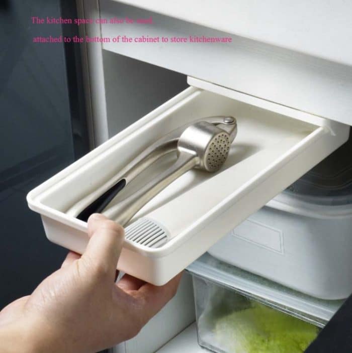 Versteckte Schreibtisch-Aufbewahrungsbox für Schreibwaren, kreativer Büro-Schreibtisch unten, Stifthalter, Small, Middle, Large – Bild 2