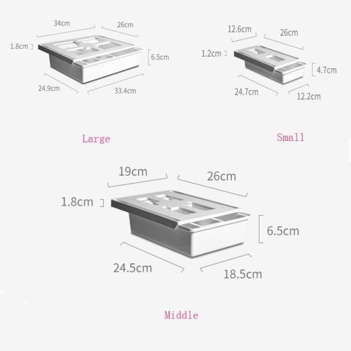 Versteckte Schreibtisch-Aufbewahrungsbox für Schreibwaren, kreativer Büro-Schreibtisch unten, Stifthalter, Small, Middle, Large – Bild 3