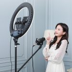 HQ-18N 18 Zoll 45 cm LED Ring Vlogging Fotografie Video Leuchten Kits mit Fernbedienung & Telefonklemme & 2,1 m Stativhalterung, EU-Stecker – Bild 2