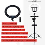 HQ-18N 18 Zoll 45 cm LED Ring Vlogging Fotografie Video Leuchten Kits mit Fernbedienung & Telefonklemme & 2,1 m Stativhalterung, EU-Stecker – Bild 3