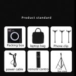 HQ-18N 18 Zoll 45 cm LED Ring Vlogging Fotografie Video Leuchten Kits mit Fernbedienung & Telefonklemme & 2,1 m Stativhalterung, EU-Stecker – Bild 8
