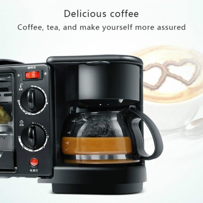 3-in-1 elektrische Frühstücksmaschine, Multifunktions-Kaffeemaschine + Bratpfanne + Mini-Ofen, Haushalts-Brot-Pizza-Ofen, 3 in 1 Multifunction Coffee Maker – Bild 6