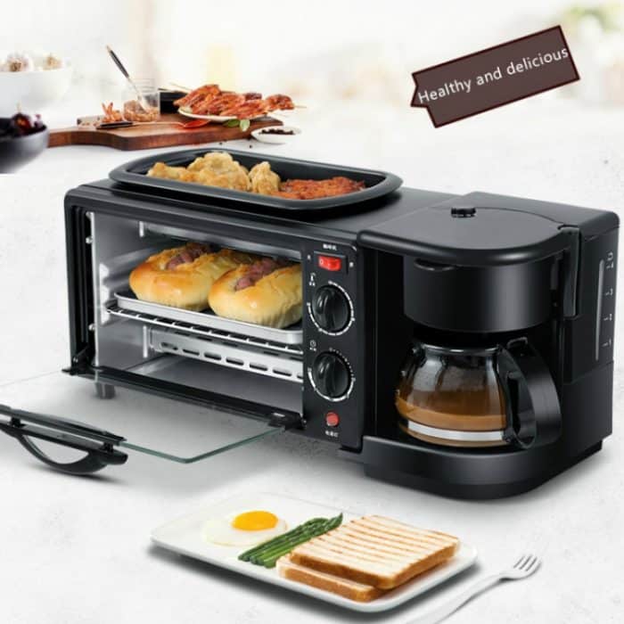 3-in-1 elektrische Frühstücksmaschine, Multifunktions-Kaffeemaschine + Bratpfanne + Mini-Ofen, Haushalts-Brot-Pizza-Ofen, 3 in 1 Multifunction Coffee Maker – Bild 7