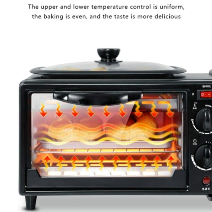 3-in-1 elektrische Frühstücksmaschine, Multifunktions-Kaffeemaschine + Bratpfanne + Mini-Ofen, Haushalts-Brot-Pizza-Ofen, 3 in 1 Multifunction Coffee Maker – Bild 8