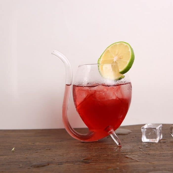 300ML Creative Glass Mug Milchbecher mit Stroh Cold Drink Cup Saftbecher Weinglas – Bild 2