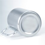 Doppelwandige Kaffeetasse aus Edelstahl mit Karabinergriff und zufälliger Farblieferung – Bild 3