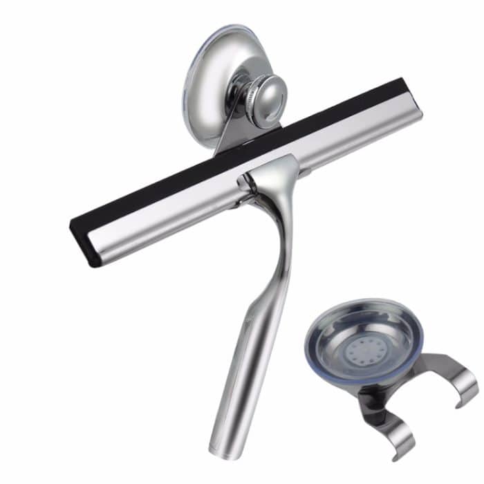 Glasfenster Rakelreiniger Dusche Badezimmerspiegel Gummiwischer Mit Saughaken Wasserdampfentfernung – Bild 2