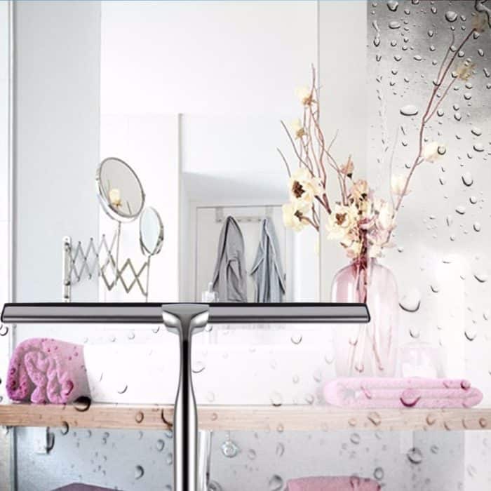 Glasfenster Rakelreiniger Dusche Badezimmerspiegel Gummiwischer Mit Saughaken Wasserdampfentfernung – Bild 3