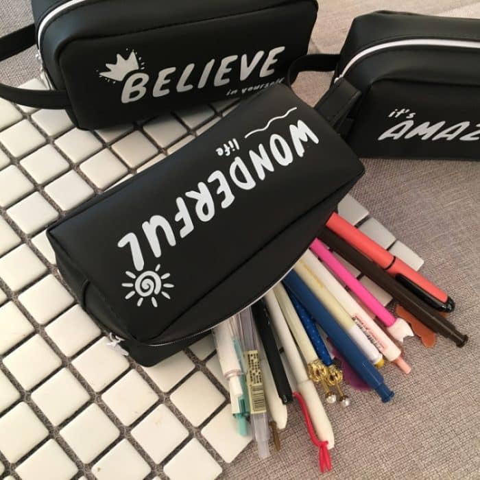 Großer schwarzer Buchstabe, kreativer Silikon-Stiftkasten, Federmäppchen für Schule, Schreibwaren – Bild 5