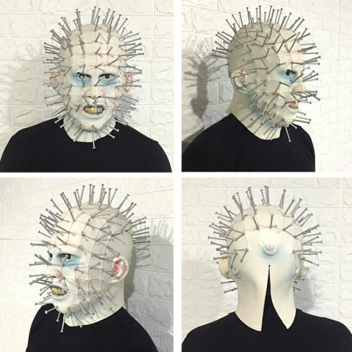 Halloween Hut Hellraiser Scary Pinhead Masken Grimasse Monster Adult Cosplay – Bild 3