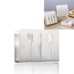 2 Stück Restaurant Hotel Serviette Nolder Papierhandtuchhalter Edelstahl quadratischer Handtuchhalter, Tableware (Sanding), Grilles (Sanding), Grilles (Bright Light), Plant (Sanding), Lovers (Sanding)