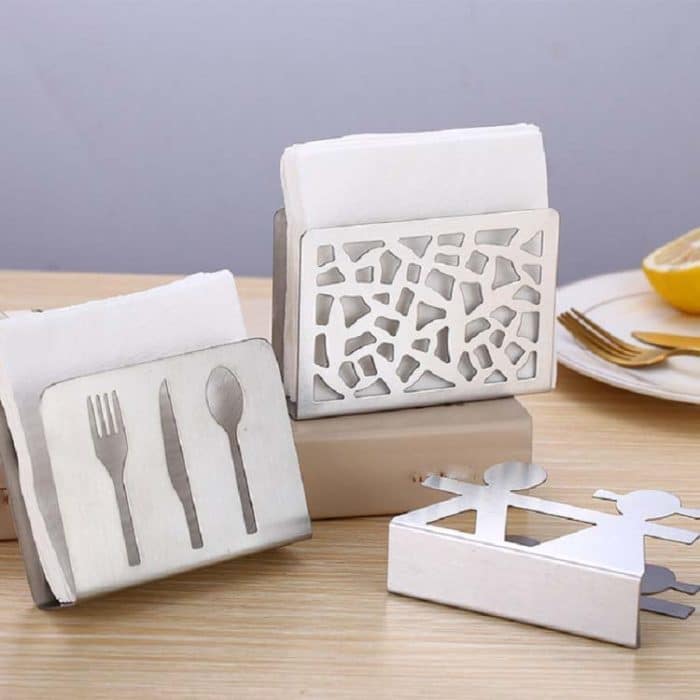 2 Stück Restaurant Hotel Serviette Nolder Papierhandtuchhalter Edelstahl quadratischer Handtuchhalter, Tableware (Sanding), Grilles (Sanding), Grilles (Bright Light), Plant (Sanding), Lovers (Sanding) – Bild 3