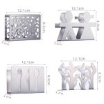 2 Stück Restaurant Hotel Serviette Nolder Papierhandtuchhalter Edelstahl quadratischer Handtuchhalter, Tableware (Sanding), Grilles (Sanding), Grilles (Bright Light), Plant (Sanding), Lovers (Sanding) – Bild 4