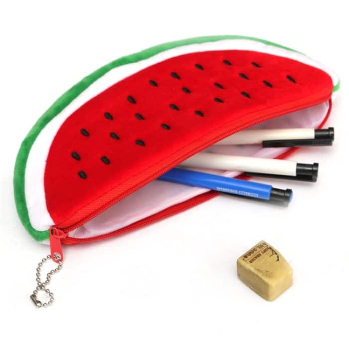 Niedliche Plüsch-Bleistifttasche in Wassermelonenform, Watermelon Shape Pencil Bag – Bild 1
