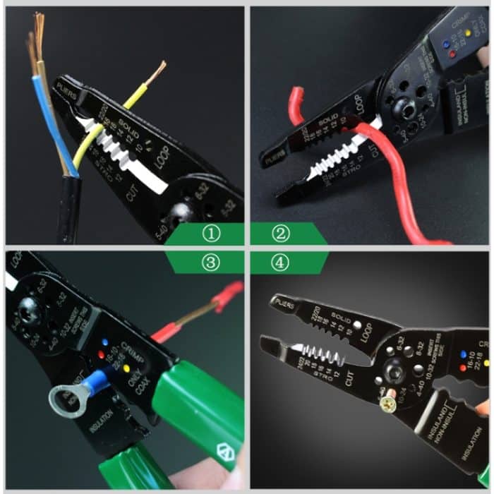 8-Zoll-Multifunktions-Kabelisolierung Schneiddrahtabstreifer Elektriker Reparaturwerkzeug – Bild 5