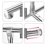 120–200 cm Teleskop-Wäscheständer, Calcony-Lagerregal, Edelstahl-Kleiderbügel, Einzelstangen-Kleiderständer, 120-200cm – Bild 4