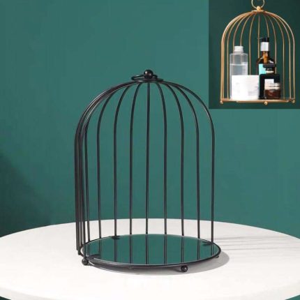Kosmetik-Aufbewahrungsregal, Vogelkäfig, Schreibtisch-Regal, Kommode, Hautpflege-Finishing-Rack, Small Black, Large Black, Small Gold, Large Gold