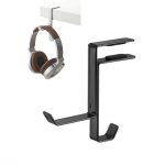 Kopfhörerständer Desktop-Headset-Haken Metalltaschenaufhänger, Black, White