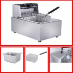Desktop-Verdickung elektrische Fritteuse gebratene Hähnchenschenkel Pommes frites Edelstahl elektrische Fritteuse mit Korb, Desktop Electric Fryer – Bild 9