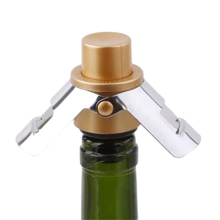 2 Stück Druckknopf-Edelstahl-Pump-Champagner-Stopper, Sekt-Snap-Flügel-Vakuum-Wein-Stopper, 2 PCS  Push-button Wine Bottle Stopper(Black), 2 PCS  Push-button Wine Bottle Stopper(Gold), 2 PCS  Push-button Wine Bottle Stopper(Silver) – Bild 6