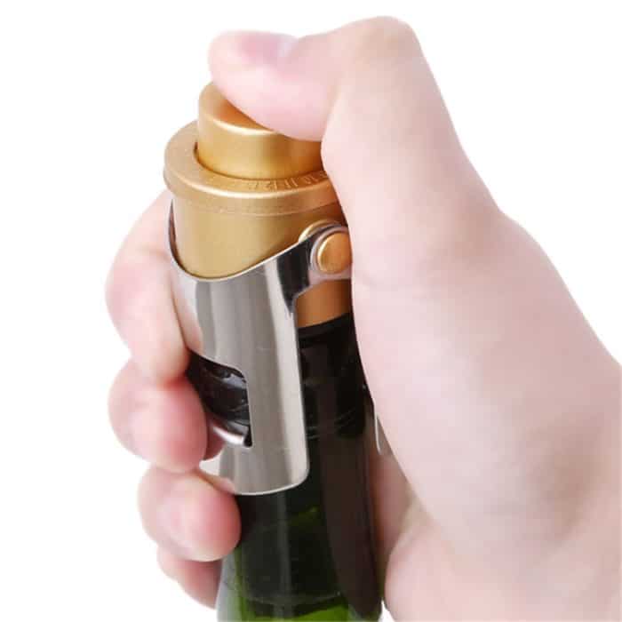 2 Stück Druckknopf-Edelstahl-Pump-Champagner-Stopper, Sekt-Snap-Flügel-Vakuum-Wein-Stopper, 2 PCS  Push-button Wine Bottle Stopper(Black), 2 PCS  Push-button Wine Bottle Stopper(Gold), 2 PCS  Push-button Wine Bottle Stopper(Silver) – Bild 7