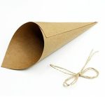 100 Stück Kraftpapier-Kegel-Blumenstrauß-Süßigkeitsbeutel für Weihnachten, Hochzeit, Party, Geschenkpapier mit Bindfaden, Bouquet Kraft Paper Cone