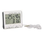 LCD Digital Thermometer Hygrometer Feuchtigkeitsmesser und verdrahtete Temperatur mit externem Sensor Weiß – Bild 3