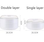 2 Stück Mikrowellen-Dampfgarer, Dampfkochtopf, Zubehör, Gemüse, Meeresfrüchte, Dampfgarer, Single layer, Double layer – Bild 8