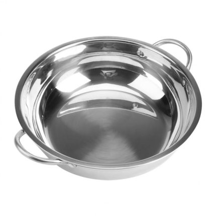 5 Stück Edelstahl-Hot Pot, dicker, nicht magnetischer, klarer Suppentopf, doppelohriger Hot Pot, 30cm, 32cm