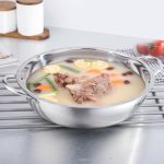 5 Stück Edelstahl-Hot Pot, dicker, nicht magnetischer, klarer Suppentopf, doppelohriger Hot Pot, 30cm, 32cm – Bild 5