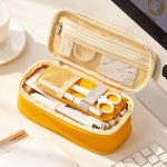 Einfache Grundschul-Junior-Highschool-Studenten-Brieftasche, flexibles Federmäppchen, großes Fassungsvermögen, Netz-Federmäppchen