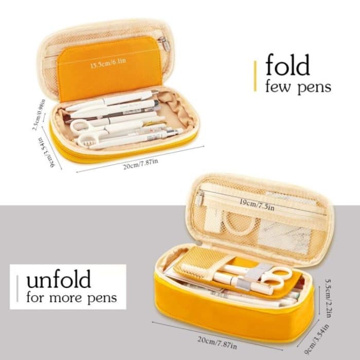 Einfache Grundschul-Junior-Highschool-Studenten-Brieftasche, flexibles Federmäppchen, großes Fassungsvermögen, Netz-Federmäppchen – Bild 3