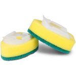 Küchen-Kunststoff-Reinigungsbürste mit langem Griff, automatische Flüssigkeitszugabebürste, Waschbürste, abnehmbare Ersatzschwamm-Dekontaminationsbürste – Bild 2