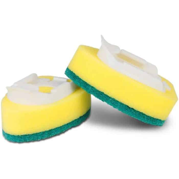 Küchen-Kunststoff-Reinigungsbürste mit langem Griff, automatische Flüssigkeitszugabebürste, Waschbürste, abnehmbare Ersatzschwamm-Dekontaminationsbürste – Bild 2