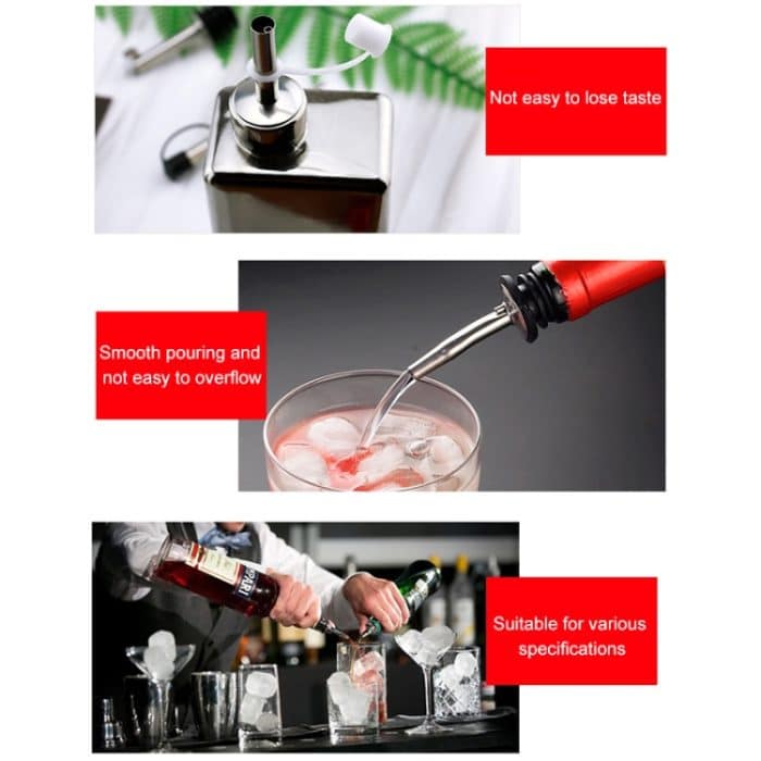 5 Stück Glasflaschenverschluss, Edelstahl-Ölstopfen, Silikonstopfen, White Hat Straight Mouth, White Hat Automatic Cap, Black Hat Straight Mouth, Black Hat Automatic Cap – Bild 6