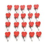 50 PCS Mini rotes Herz Liebe Holz Fotopapier Peg Pin Wäscheklammer Handwerk Postkarte Clips