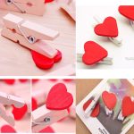 50 PCS Mini rotes Herz Liebe Holz Fotopapier Peg Pin Wäscheklammer Handwerk Postkarte Clips – Bild 6