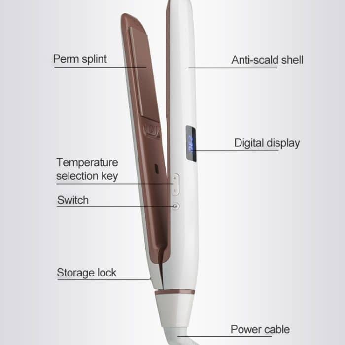 Professioneller Haarglätter, LED-Anzeige, Keramikbeschichtungsplatte, Ionic Curling Flat Iron – Bild 5