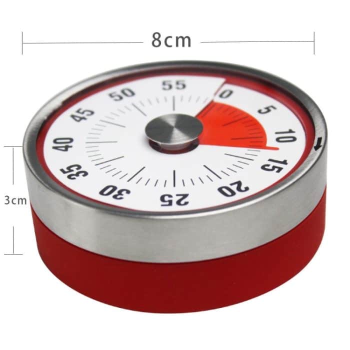 Küchentimer, Countdown-Timer mit magnetischem Edelstahl-Timer, 8cm Red, 6cm Black – Bild 7
