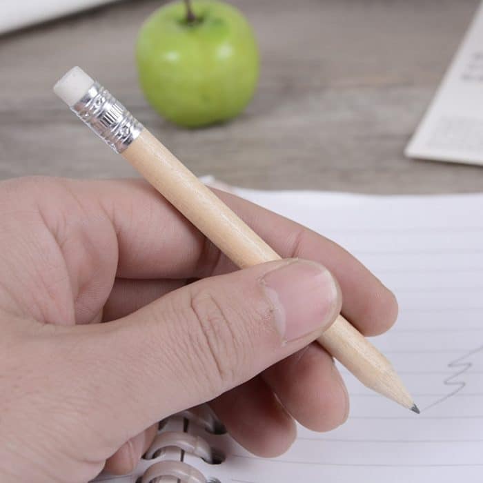 12 Stück spitzer Bleistift, runder Schreibstift aus Holz für Studenten, Schreibwaren mit Radiergummi, HB – Bild 7