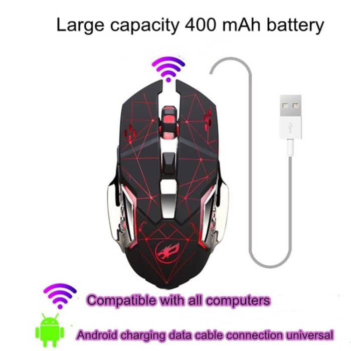 WARWOLF Q8 kabellose wiederaufladbare Maus, leuchtende Gaming-Maus – Bild 5