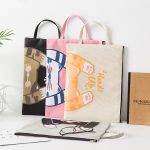 Niedliche kleine, frische Cartoon-Katze, A4-Aktentasche, Schul- und Bürobedarf, Aufbewahrungstasche aus Segeltuch – Bild 3