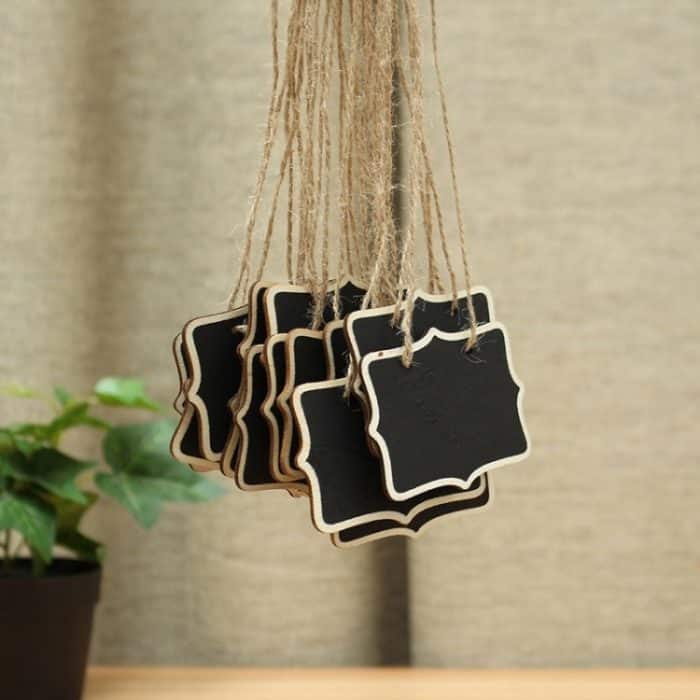 TBD01983558.jpg 12 PCS Mini Blackboard Holz Message Board Tafel mit String Wedding Home Party Dekor – Bild 1
