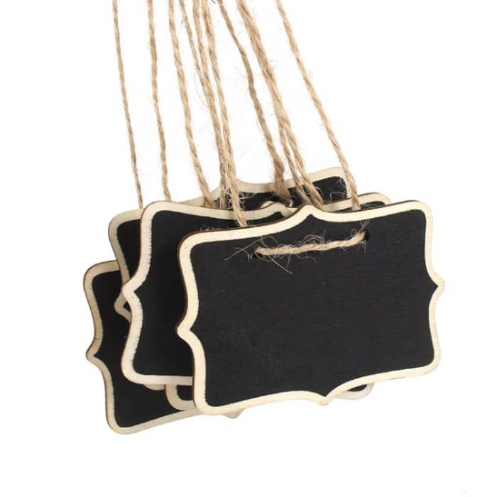 12 PCS Mini Blackboard Holz Message Board Tafel mit String Wedding Home Party Dekor – Bild 3